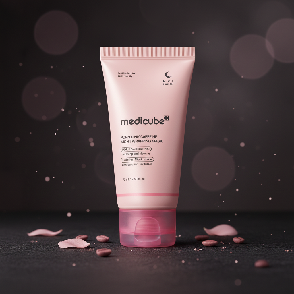Medicube PDRN Pink Caffeine Night Wrapping Mask — Editoriale Scura