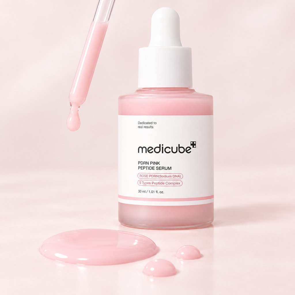 Medicube PDRN texture rosa latte opaca