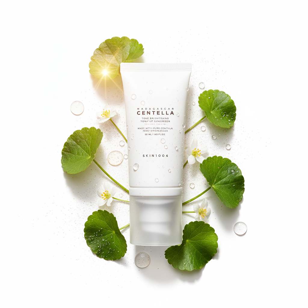 Tone-Up Sunscreen — Sfondo Bianco Glow